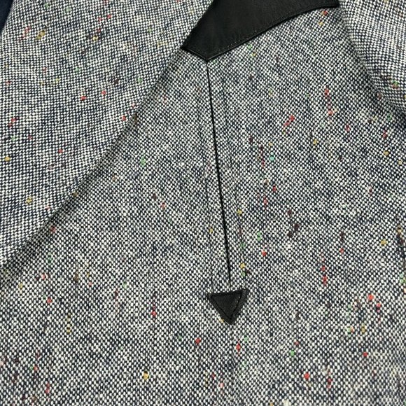 Alamo Moda Hombre Western Blazer Jacket Men’s 44R Gray Black Faux Leather Rodeo - Picture 9 of 15